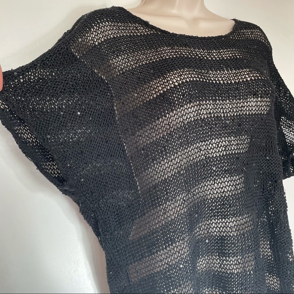 Eileen Fisher Chainmail Shadow Knit Sequins M - Picture 3 of 6